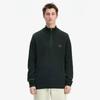 Fred Perry [Четкий] Вязаный пуловер с текстурой и молнией до середины - Ночной зеленый Afpm2436540-Q20