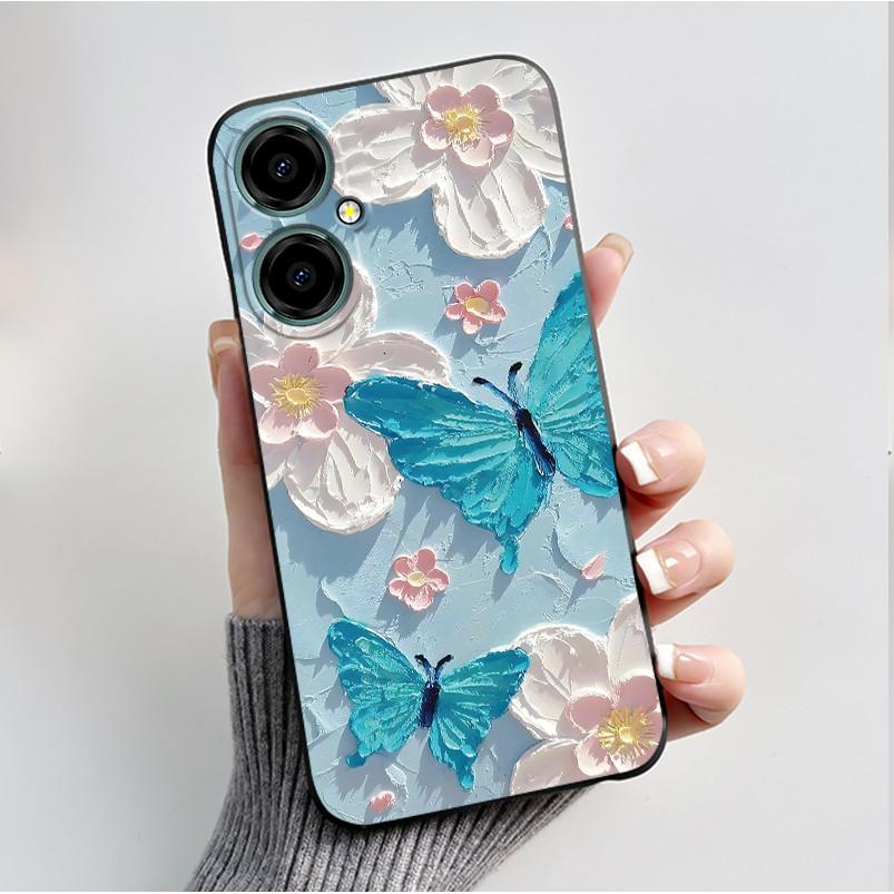 Luxury Fashion Butterfly Flowers Cases For BLU G64 Phone Case Shock proof Black Soft Silicone Back Cover For BLU G64 G 64 Fundas