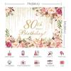 Happy 80th Birthday Backdrop 7x5ft Floral Photography Background - Party