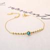Wind-Plated Gold-Plated Turquoise Bracelet, Versatile Stainless Steel Zirconium-Inlaid Women'S Bracelet, Titanium Steel Hand Jewelry.
