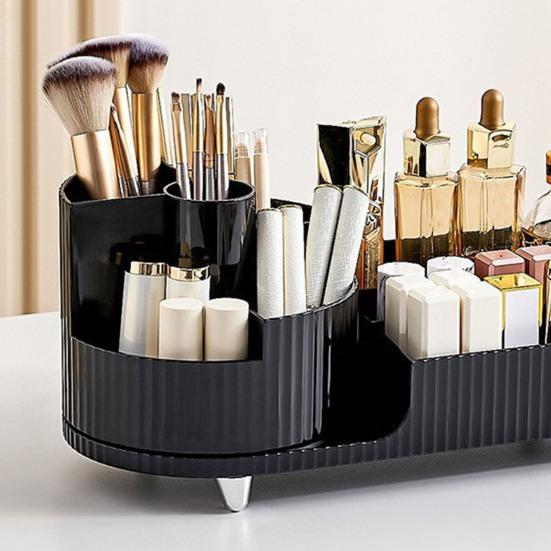 Настольный ящик для хранения с несколькими отделениями, вращение на 360 градусов, косметические канцелярские принадлежности, классификационная организация, чехол для дома, офиса, держатель для книг, кисточка для макияжа