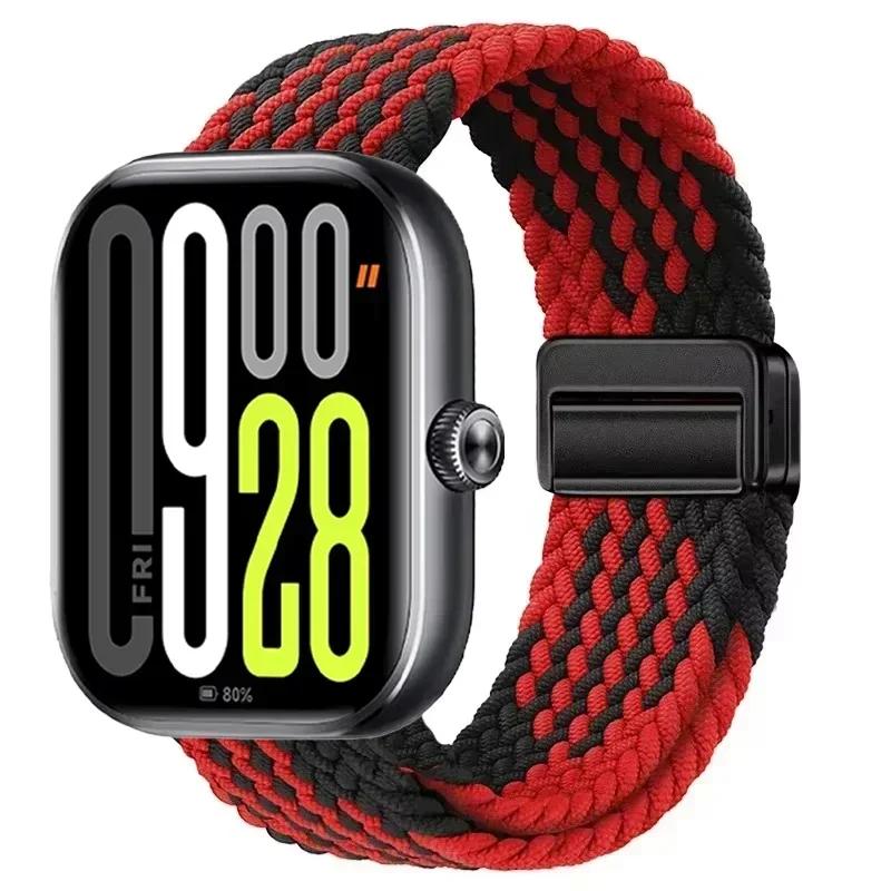 Магнитная петля для Xiaomi Redmi Watch 4 5 Ремешок Регулируемый Плетеный Спортивный Нейлоновый Сменный браслет для Miband 8 pro/9 pro ремешок