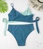 Women's Large Size Colorful Straps Bikini Summer Beach Collision Swimsuit Sports Beach Plus Size Swimsuit Sets