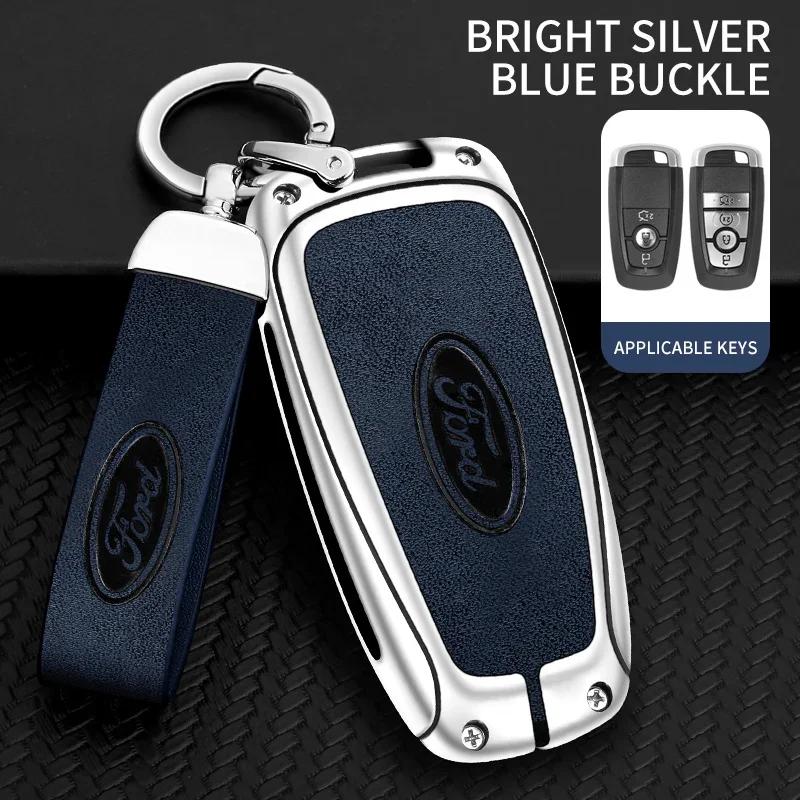 New 2026 Car Sticker For Ford Leather Car Remote Smart Key Case Cover For Ford Raptor F150 Remote Control Protector For Ford F-1