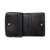 Gucci Logo Black Textured Leather Zip Around Wallet For Women Daily Use