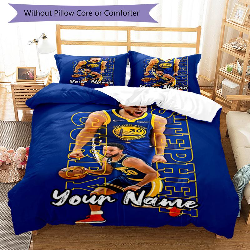 3pcs Custom Name Curry Bedding Set Duvet Cover Closure Includes 1 Duvet Cover & 2 Pillowcases, Soft and Comfortable for All Seasons.