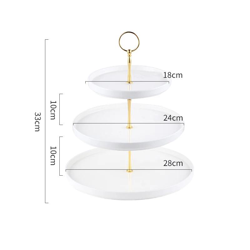 Multilayer Ceramic Fruit Plate Cake Pastry Bread Tray Snack Candy Plate Display Stand Home Kitchen Tableware Snacks Dessert Tray