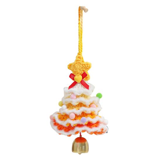 Рождественское украшение на елку многослойное мини-вязаное крючком рождественское дерево подвесное украшение