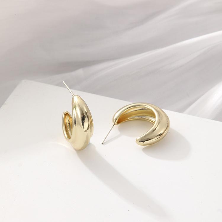 Fashion Flow, Simple Temperament, Cold Wind, Niche Earrings, Stud Earrings, Metal Circle Earrings, High-End Stud Earrings, Women