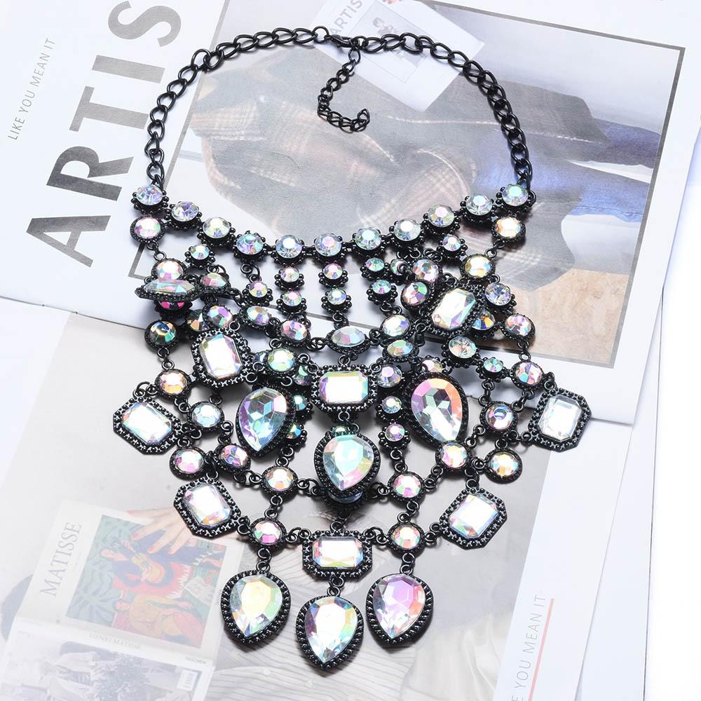 Diy Creative Exaggerated Necklace Vintage Multi-Layer Palace Style Necklace Alloy Inlaid With Gemstones Body Chain Female