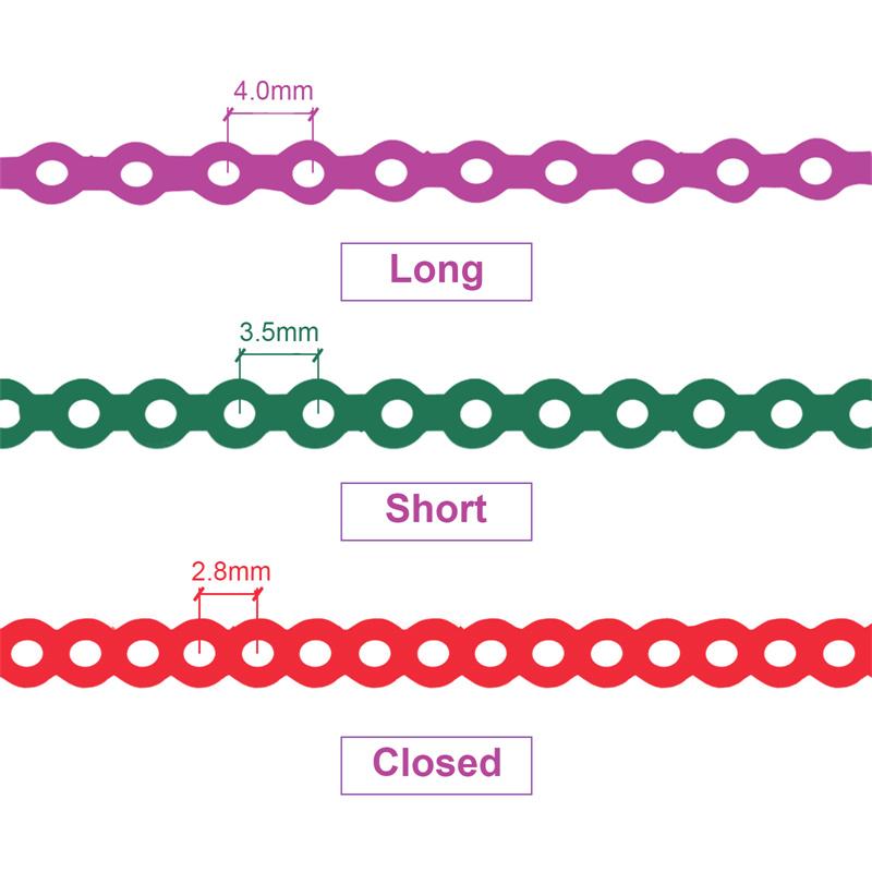 10 шт./лот, стоматологическая эластичная сверхмощная цепочка, красочная резиновая катушка, непрерывная, высокопрочная, 4,75 м, длинная/короткая/закрытая