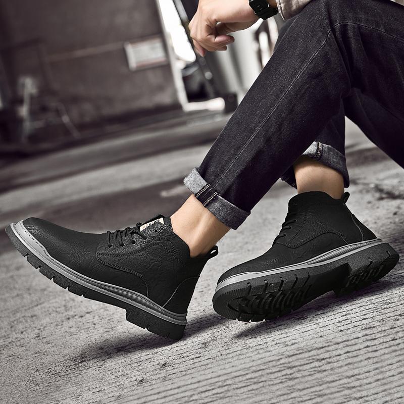 Новые мужские классические кожаные повседневные рабочие ботинки, модные британские удобные ботинки на мягкой подошве, мужские повседневные деловые ботинки для свиданий