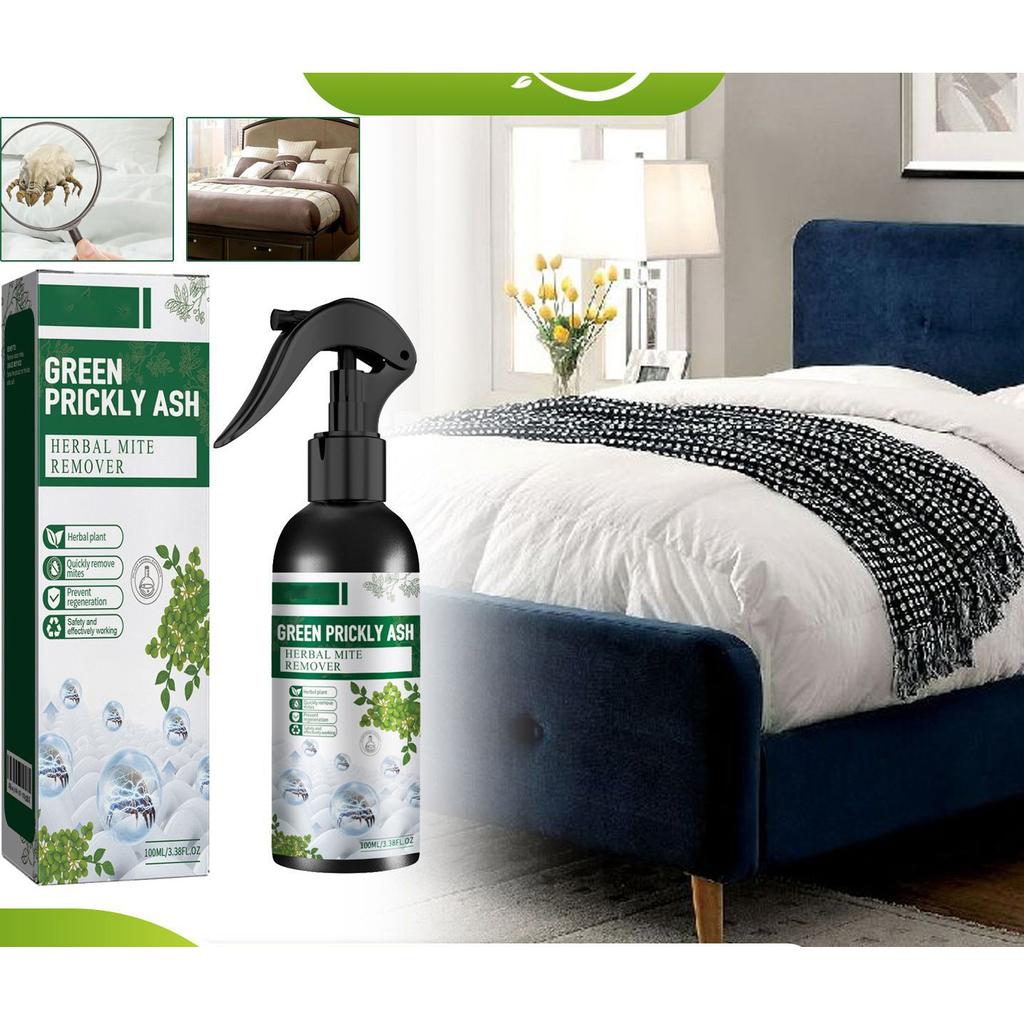 100ml Green Pepper Mite Removal Spray Environmentally Friendly Mite Removal Agent Household Quilt Sofa Anti-mite Spray