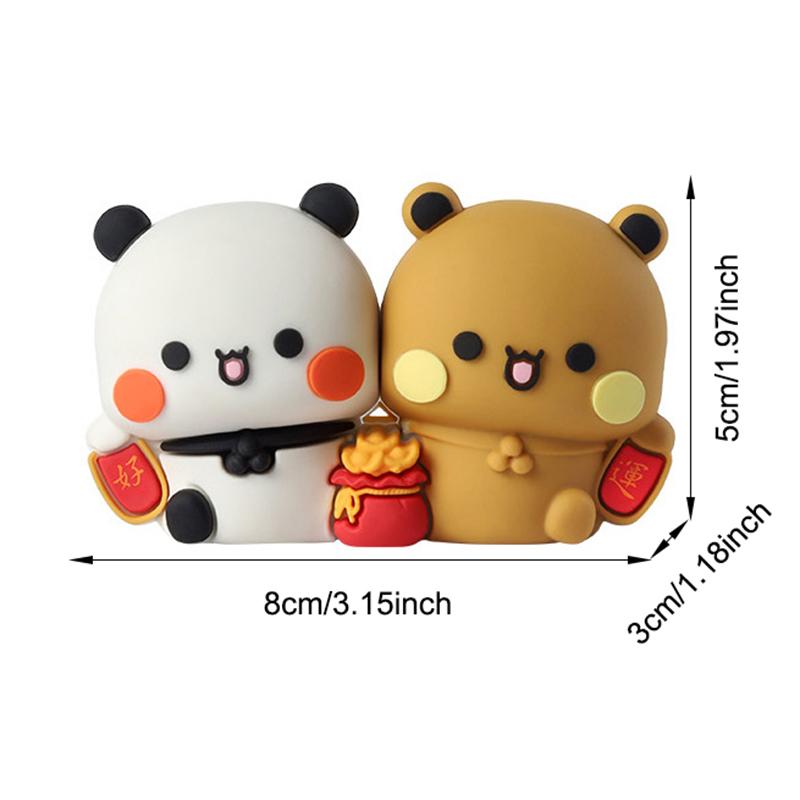 Милые фигурки Бубу и Дуду Украшения на удачу Разбогатей Иер Аксессуары панды Домашний декор Кавайные украшения для интерьера автомобиля