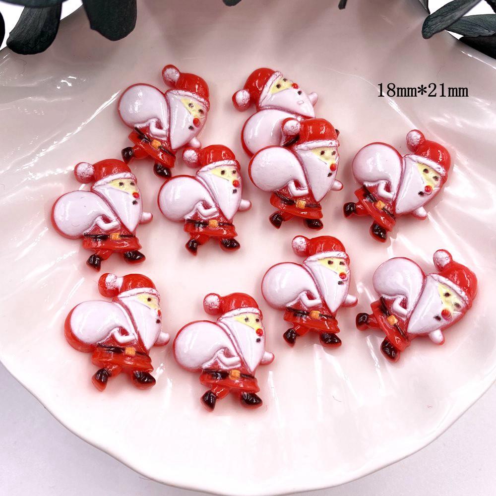 Красочные рождественские комбинированные фигурки из смолы с плоской спинкой, мультяшные фигурки, узор, сделай сам, скрапбук, художественный материал, орнамент