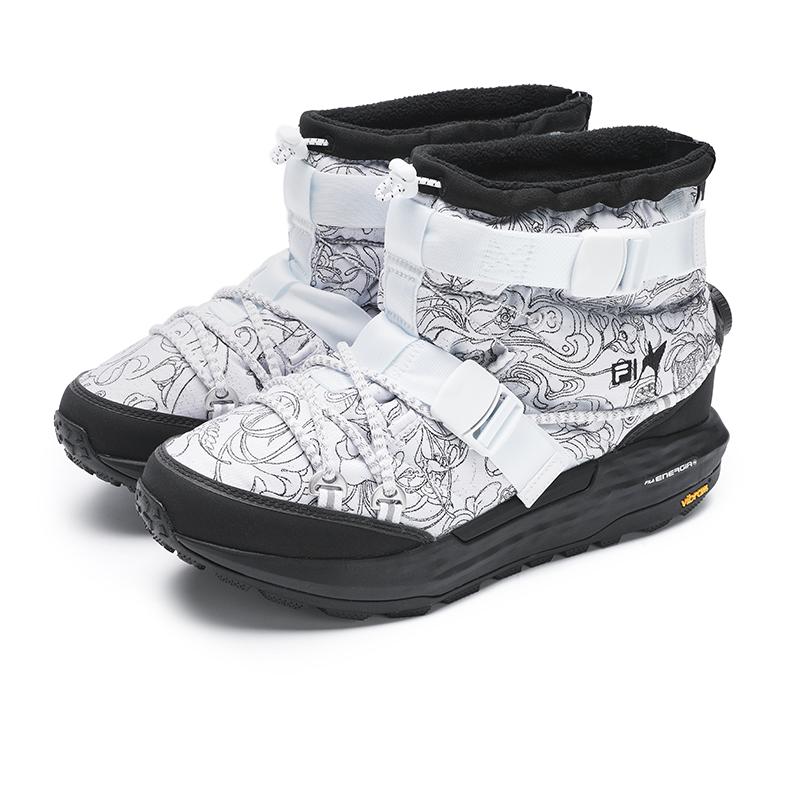 James Jean x FILA BOA EXPLORER 2 Устойчивые к истиранию Модные Короткие Уличные Ботинки Мужские Белый Черный A12M441207FWT