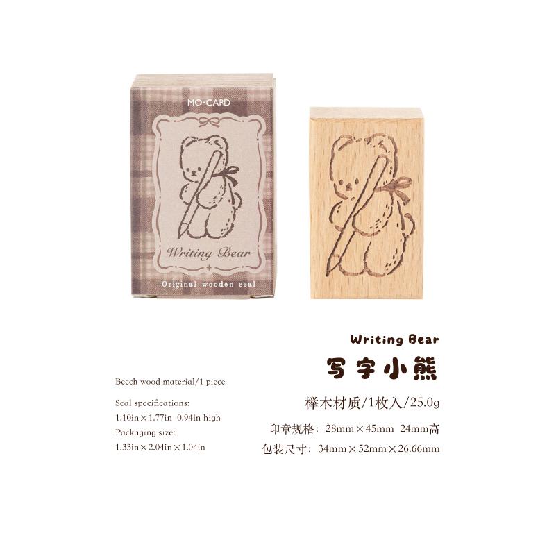 Journal GO Creative Lovely Bear Wooden Stamp for Collage Junk Journal DIY Scrapbooking Photo Album Card Making Wood Seal