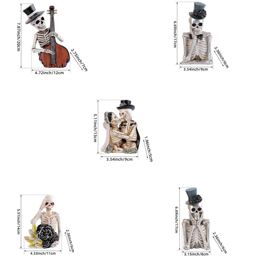 Страшный Хэллоуин Скелет Украшение Забавный Уникальный Поддельный Человеческий Череп Кости Игрушки для розыгрышей Смоляная Фигурка Скелета Украшения Подарок