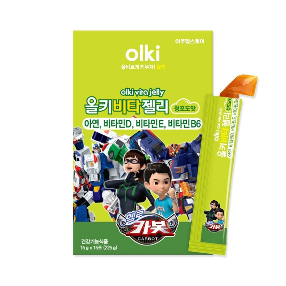 Olki X Hello Carbot Витаминное желе со вкусом зеленого винограда 15 пакетиков 1 шт. Стадия роста детей Иммунитет Дети Цинк Витамин D Витамин E Витамин B6 15 порций