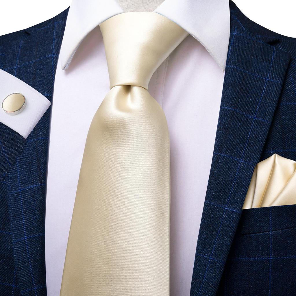 Hi-Tie Новая мода мужской галстук бизнес галстук носовой платок запонки галстук набор