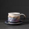 Retro Ceramic Cup Mug Style Simple Afternoon Tea Cup Creative Coarse Pottery Coffee Cup Saucer Set