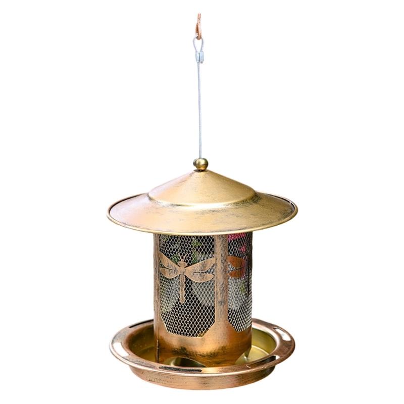 Rustproof Metal Wild Bird Feeder Feeding Tray Squirrels Proof Design Easy Fill Hanger For Backyard Bird Watching