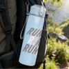 1PC Run run run stacked text print 750ml colorful plastic sports water bottle leakproof pop up lid with straw for outdoor work home use