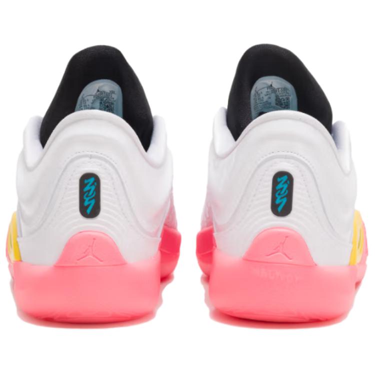 Jordan Баскетбольные кроссовки Zion 4 с амортизацией, устойчивые к истиранию, дышащие, с низким верхом, мужские, розово-белые, Jordan FD0591-101