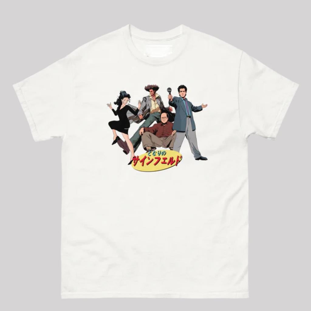 Футболка с принтом Seinfeld в стиле японского аниме 90-х, ситком, графика, Креймер, Джордж, Элейн