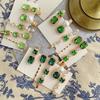 Emerald Rhinestone Retro Hair Clip for Women - Versatile, Elegant One-Word Hairpin for Bangs