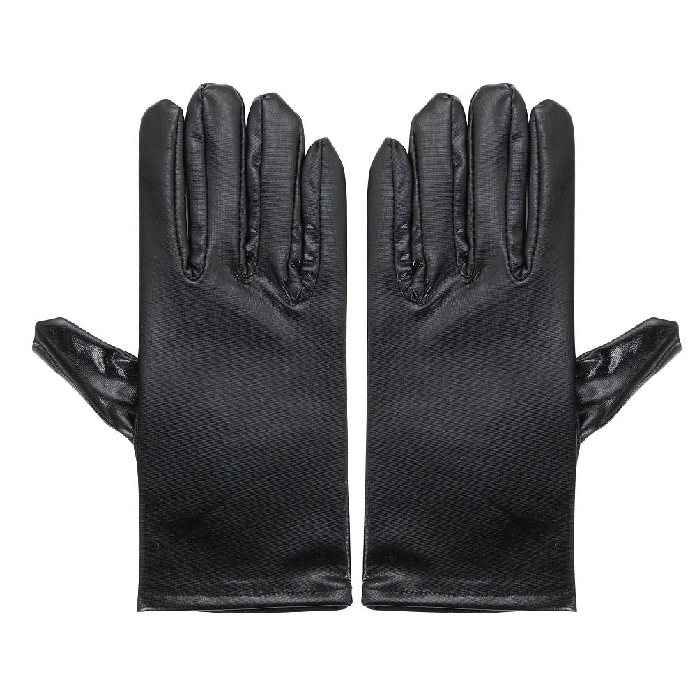 Мужские Женские Готические Панк Митенки Хэллоуин Кожаные Перчатки Наряд Черные Перчатки