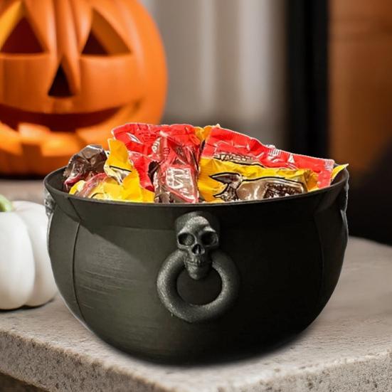 Хэллоуин Ведьмин Котел Котел Конфетница Пластиковый Большой Черный Котел Ведро Украшение Угощение Вечеринка Принадлежности