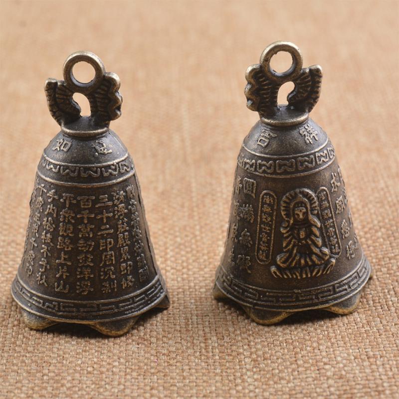 Metal Guanyin Ornaments Decorative Ancient Bronze Bell Men'S Car Old Retro Pendant Personality Fortune Wind Chime Ornaments