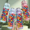 1PC Multicolor Yarn Ball Repeat Print 750ml Color Plastic Sports Water Bottle Leakproof Flip Straw Lid Suitable for Sports Office Home Use