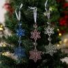 Set of 4 Snowflake Ornament Portable Accessory for Christmas Tree Hanging Decorations Sturdy Acrylic Festival Charm