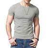 Summer Men Top Short Sleeves O Neck Slim Fit Solid Color Thin Elastic Mid Length Casual Pullover Daily Homewear Sport T-shirt
