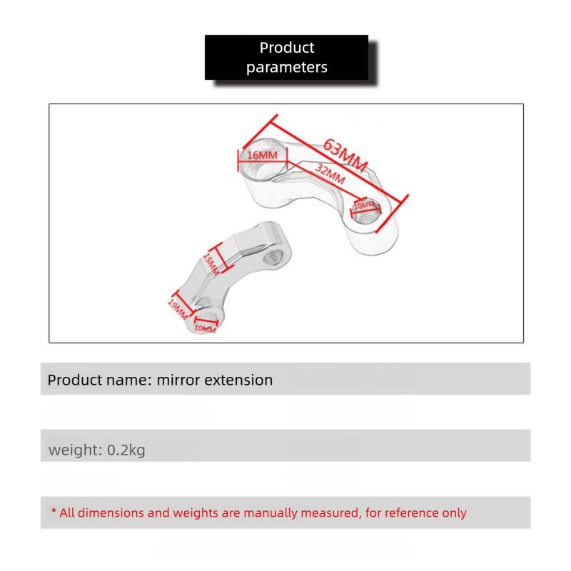 Удлинители зеркал мотоцикла, универсальные проставки для зеркал заднего вида с креплением на руль, адаптер M10