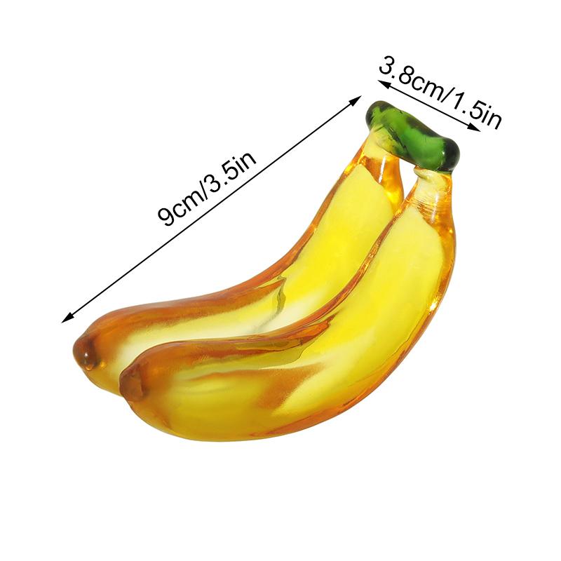 1шт хрустальная скульптура из фруктов, украшение для дома и кухни, ручная работа, стеклянная статуэтка из клубники, лимона, банана, груши