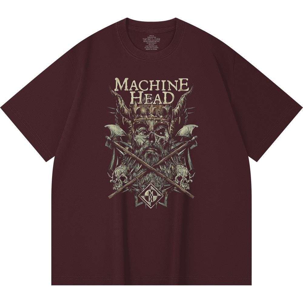 Хлопковая футболка плотностью 230 г/м² 100% Хлопок Heavy Metal Футболка с принтом рок-группы Популярная музыка Унисекс Тяжелая хлопковая футболка