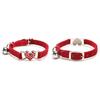 Puppy Cat Kitty Elastic Velvet Pet Necklacce Bell Heart Shape Dog Collar