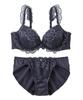 Бюстгальтер и шорты с кружевом и внутренней оборкой, темный комплект, женский, серый, H85/LL