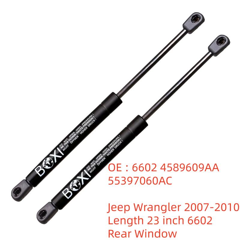 2Pcs Rear Glass Window Lift Supports With Factory Top 6602 4589609AA For Jeep Wrangler 2007 - 2010 Length 23 inch Lifts Struts