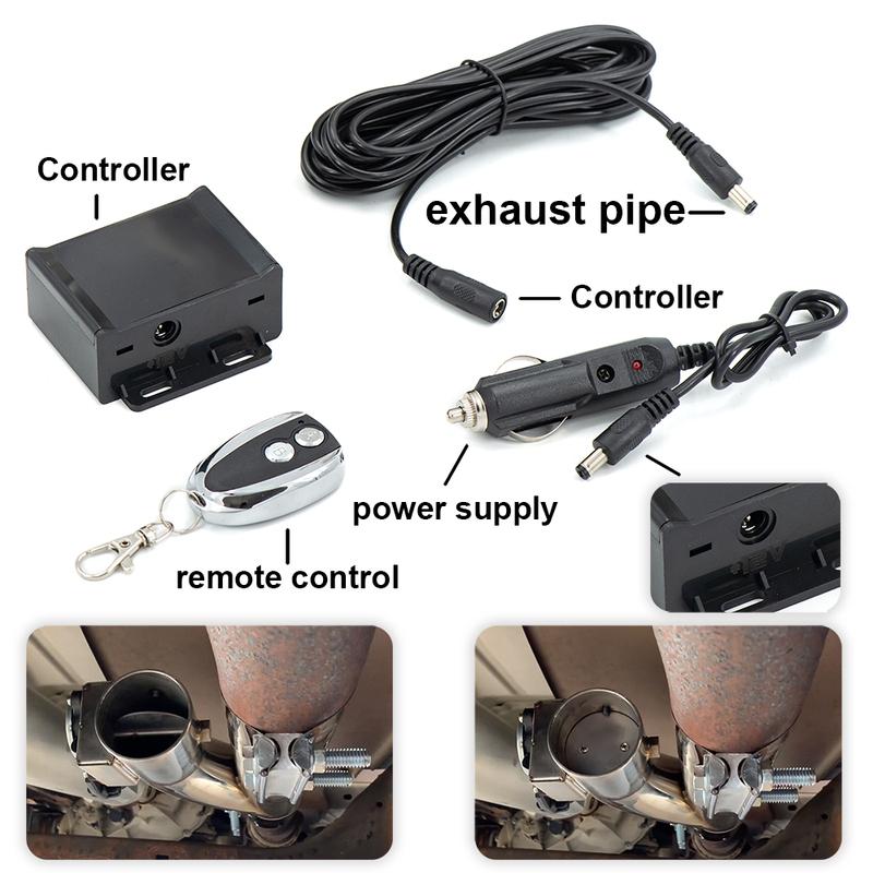 304 Stainless Steel Y Pipe Electric Exhaust Cutout ON/OFF Dual Valve With Controller Cut Out Down Pipe Kit