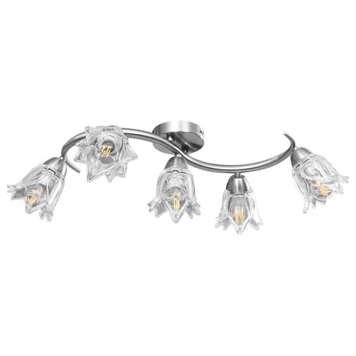 VidaXL Plafonnier et Abat-jour Lustre Lampe Suspendue Luminaire d'Intérieur Salon Chambre à Coucher Verre Transparent 5 289233