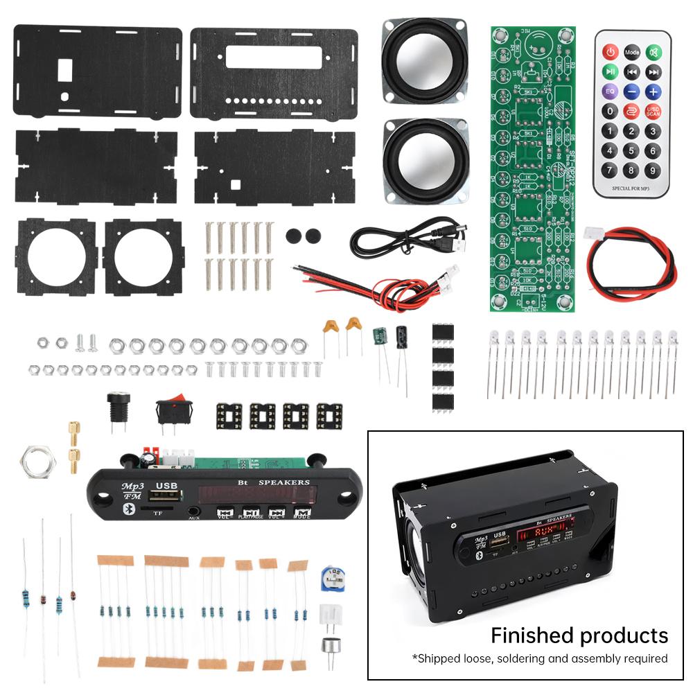 DC5V DIY Bluetooth Speaker Kit with FM Radio DIY Soldering Project Practice Solder Assembly Electronic Kit Component 2*3W Speake
