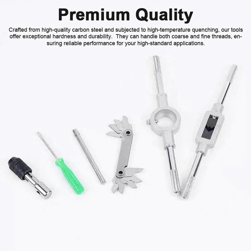 Набор метчиков и плашек 40 шт. Метрические размеры Метчик Ручной инструмент для нарезания резьбы М3 М12 с кейсом для хранения