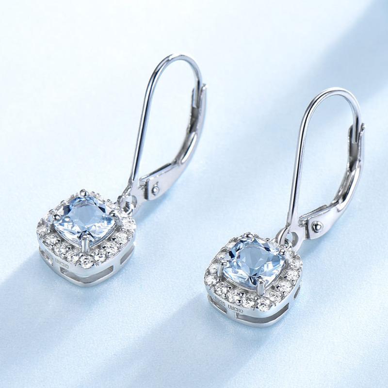 Gica Gema Новые ювелирные изделия из стерлингового серебра S925, синие квадратные геометрические серьги-гвоздики для женщин, изысканные ювелирные изделия высокого качества, подарок на День святого Валентина