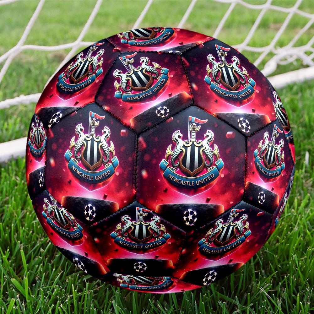 Newcastle United F.CSoccer Ball Colorful All Ages Machine Stitched PVC Competition Ready Durable High-Bounce