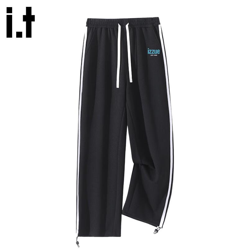 Izzueit Men's Street Style Loose Fit Straight-Leg Pants
