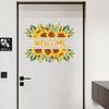 Наклейка на дверь «Подсолнух Welcome», самоклеящаяся цветочная наклейка для декора двери спальни, ванной комнаты, дверной коробки